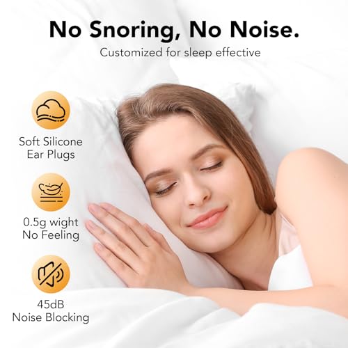 Detalle de taopodo Bouchons d’oreilles réutilisables pour dormir, silicone souple, jusqu’à 45 dB