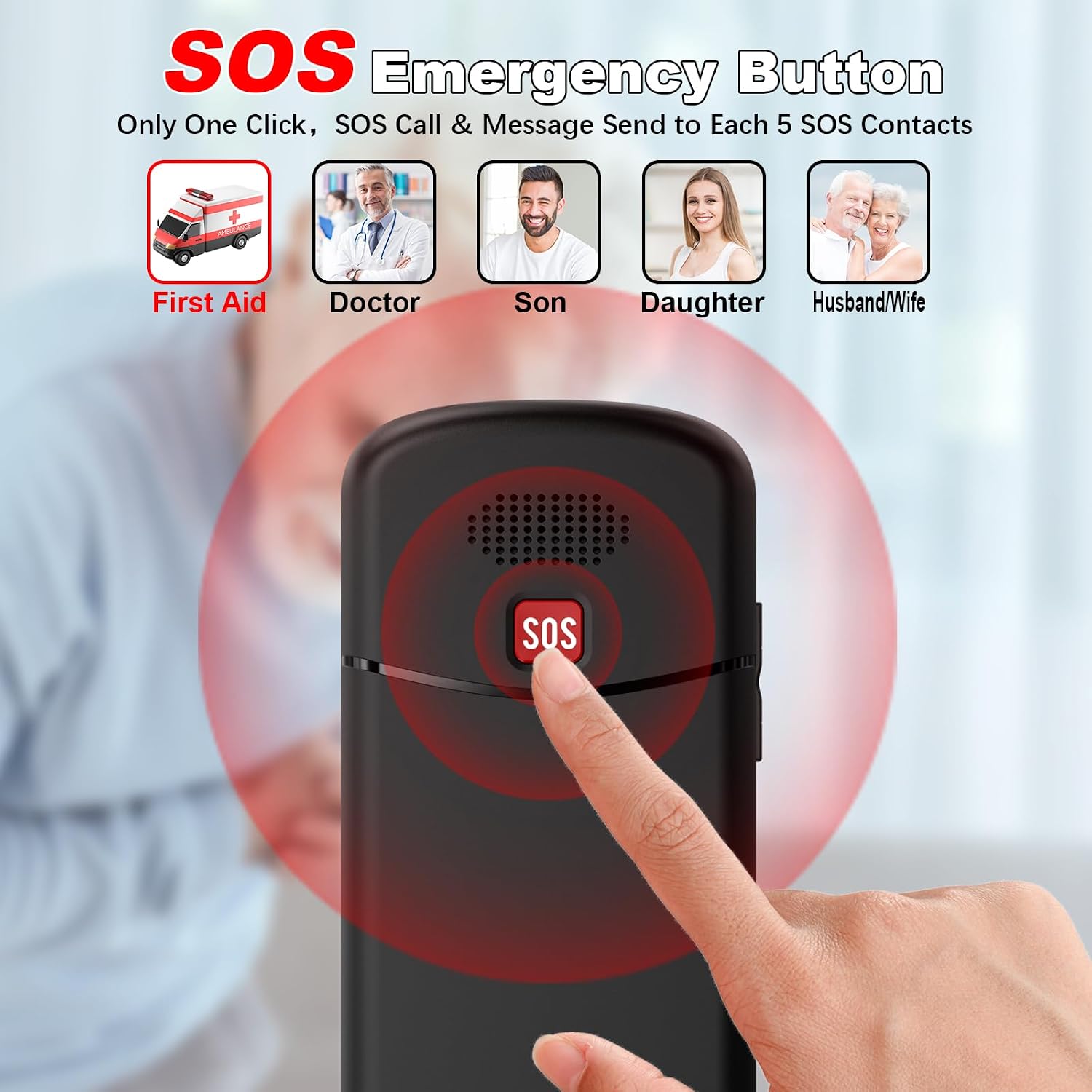 Detalle 2 de USHINING 4G Senior Mobile Phone with SOS Button