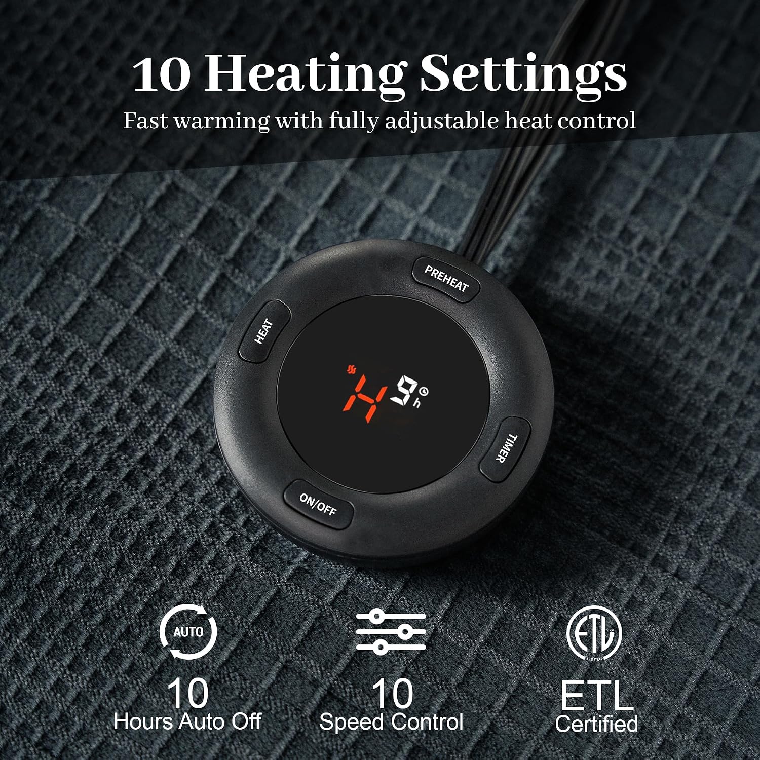 Thumbnail 1 de Texciting BK-A-QF Queen Electric Blanket, Dual Controls, 10 Heat Settings