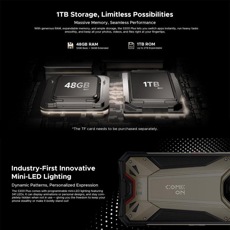 Thumbnail 2 de Doogee S300 Plus 5G 16GB/1TB, 6,78" - Smartphone todoterreno con pantalla grande y cámara cuádruple