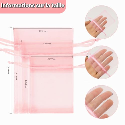 Thumbnail 1 de G2PLUS 50PCS Sacs Organza – Sachets colorés 7 x 9 cm, idéal pour bijoux et cadeaux