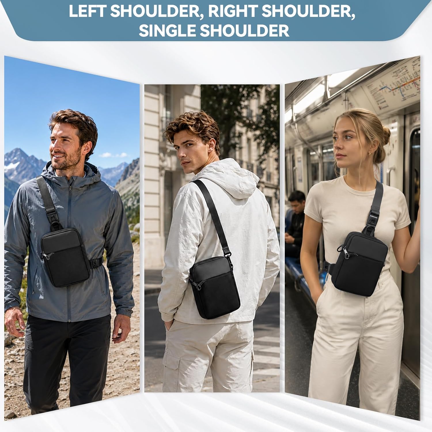 Thumbnail 1 de Eshow Cross Body Bag with Zipper Lock and RFID Pocket – A Practical Anti-Theft Day-to-Day Bag