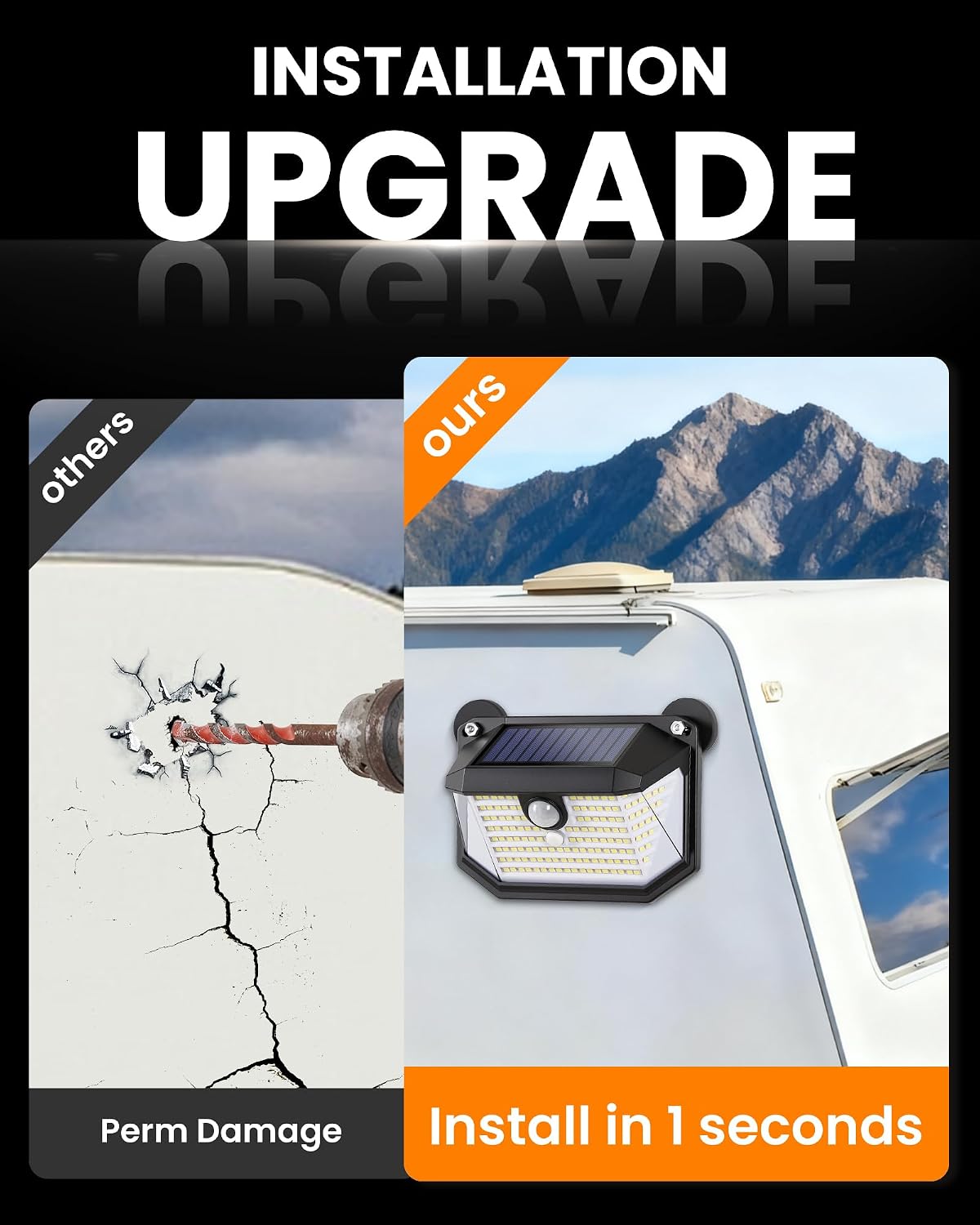 Detalle 2 de LUHLEE 178 LED Magnetic RV Solar Lights Outdoor (2-Pack): Ultra-Bright 800LM with Motion Sensor