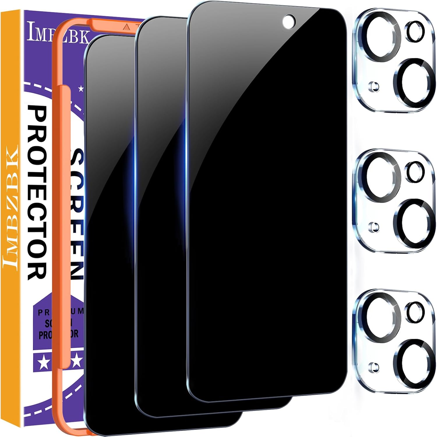 Detalle de IMBZBK 8e5de412-6e79-4a92-a39a-1f804539708a Privacy Screen Protector for iPhone 15 Plus, 3+3 Pack