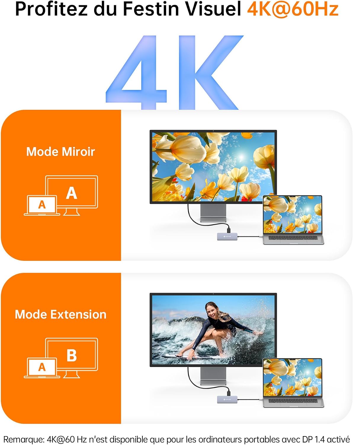 Detalle de NOVOO Hub USB C 8 en 1 HDMI 4K