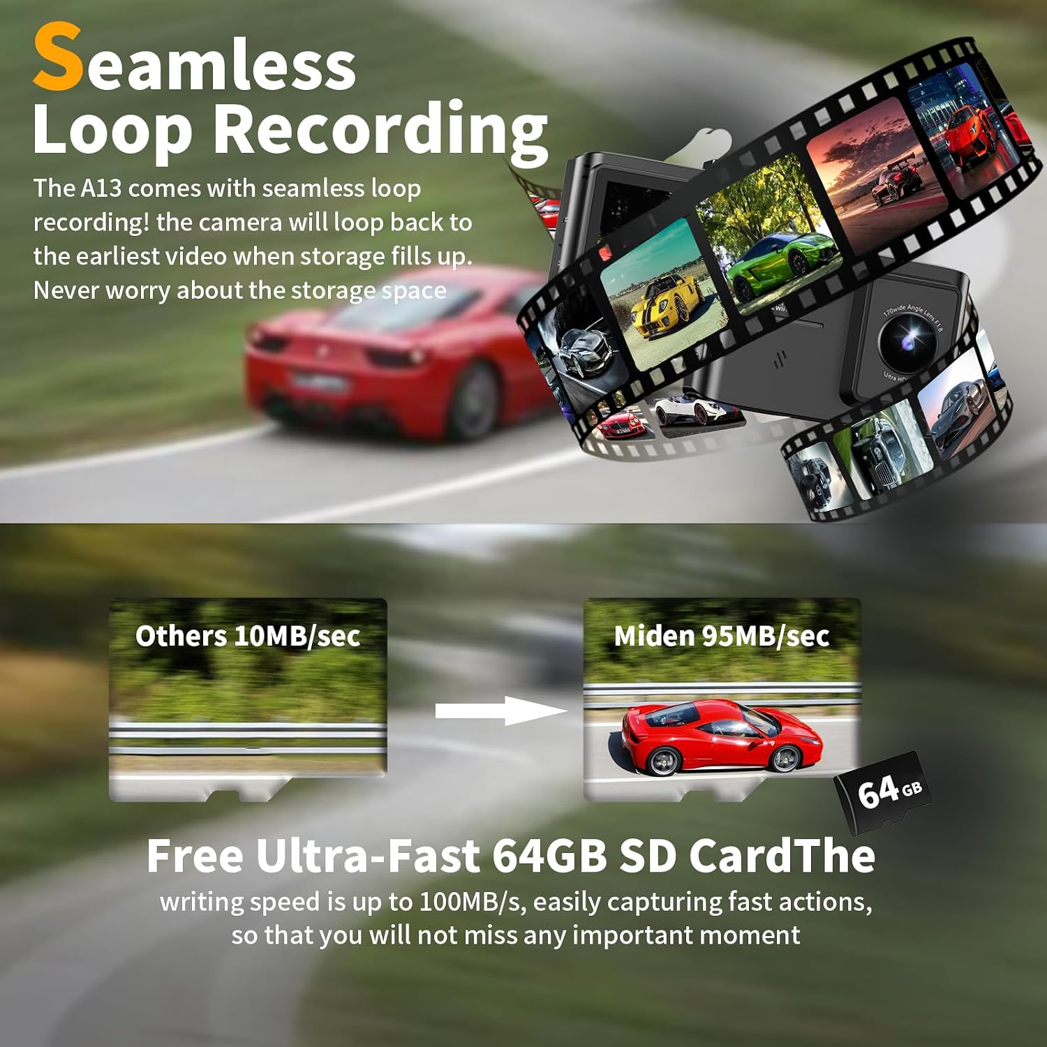 Detalle de WANLIPO Dual-Channel Dash Cam 4K