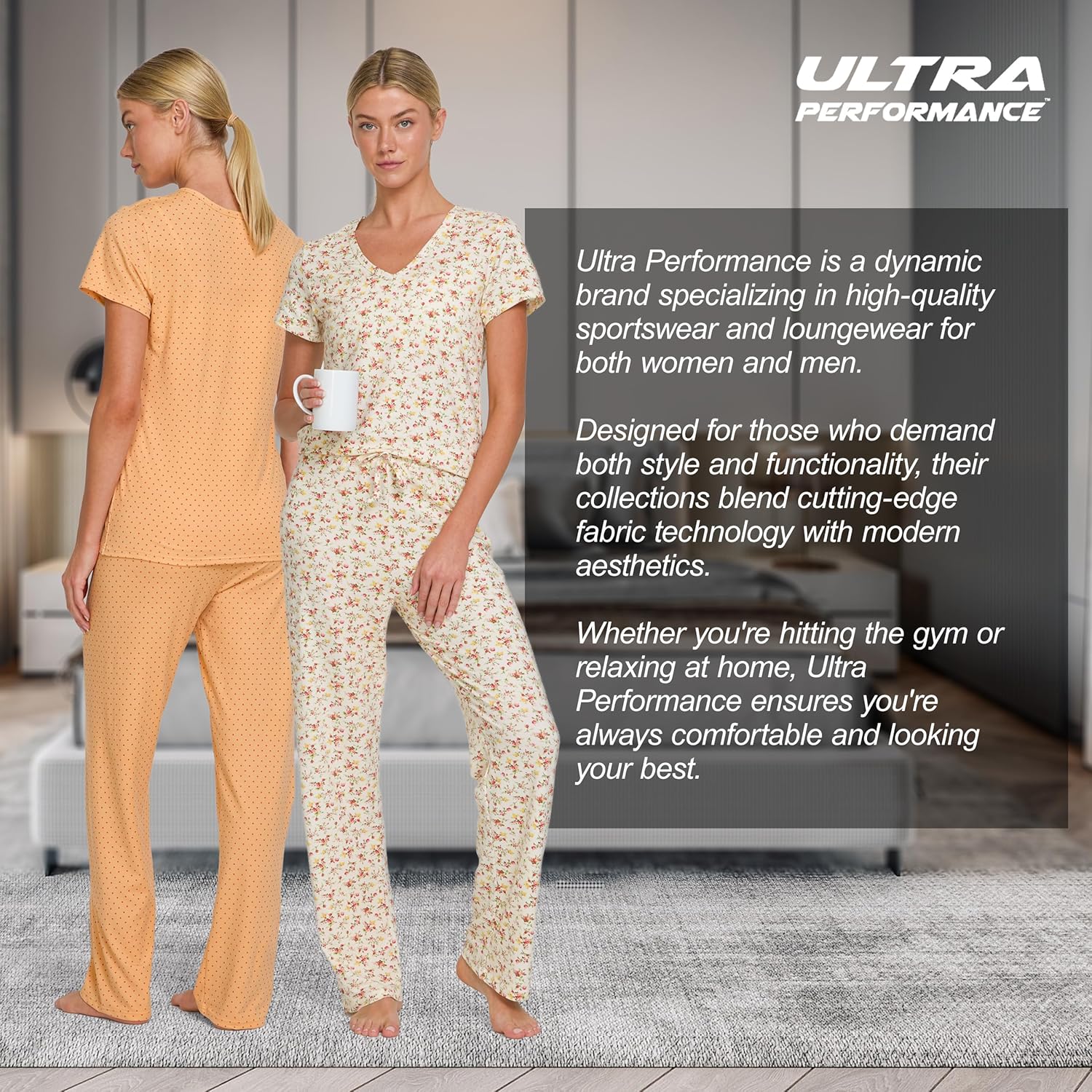 Thumbnail 6 de Ultra Performance 2 Pack Womens PJ Pajama Sets — Soft, Relaxed Two-Piece Lounge Outfit