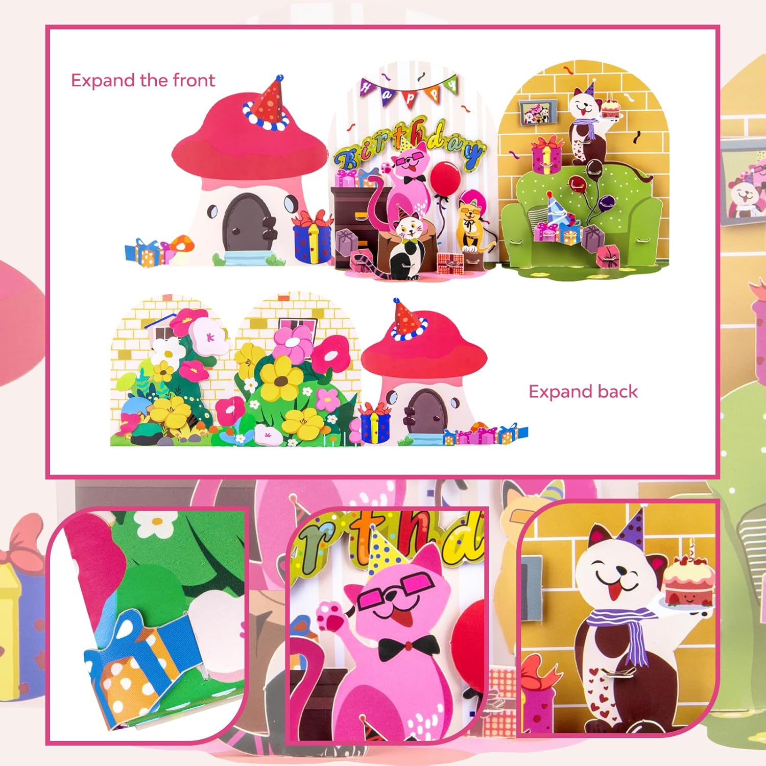 Thumbnail 3 de Whimsical 3D Pop-Up Birthday Card 🎈