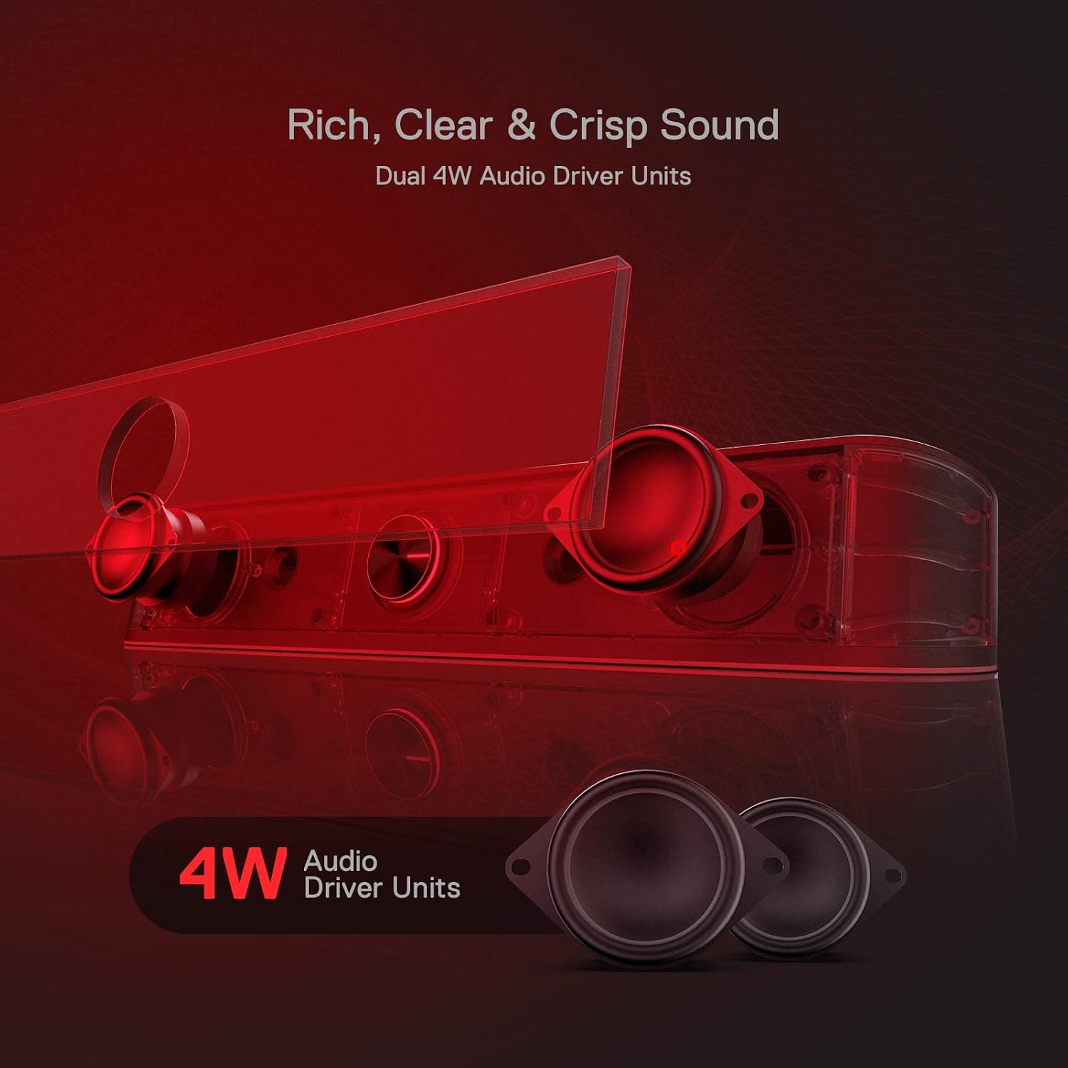 Detalle de Redragon GS560 Adiemus RGB Desktop Soundbar (2.0) – USB-powered PC speaker with audio-light sync