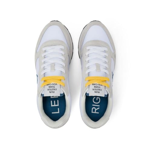 Detalle de SUN68 Tom Accessori Solidi da Uomo – Sneaker running in bianco/grigio/blu, 44 EU