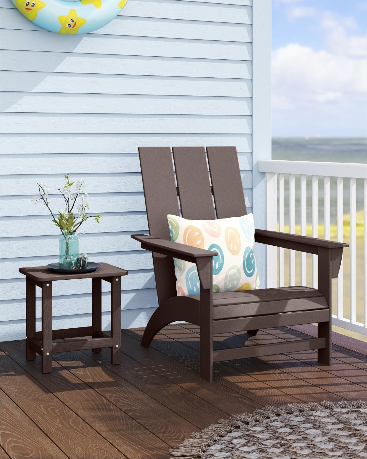 Thumbnail 1 de BIVODA YF-CJ-002-13 HDPE Outdoor Side Table, Coffee, Weather-Resistant