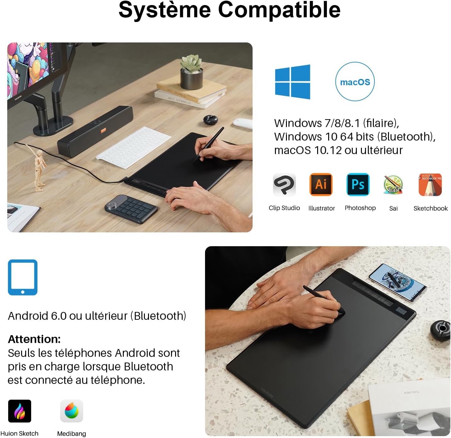 Detalle de HUION G930L tablette graphique 13,6