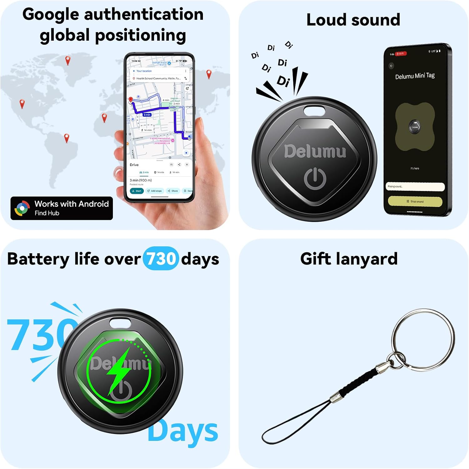 Thumbnail 6 de LocLynx Smart Tracker Tag Android, 4 stuks met Google Find Hub en CR2032