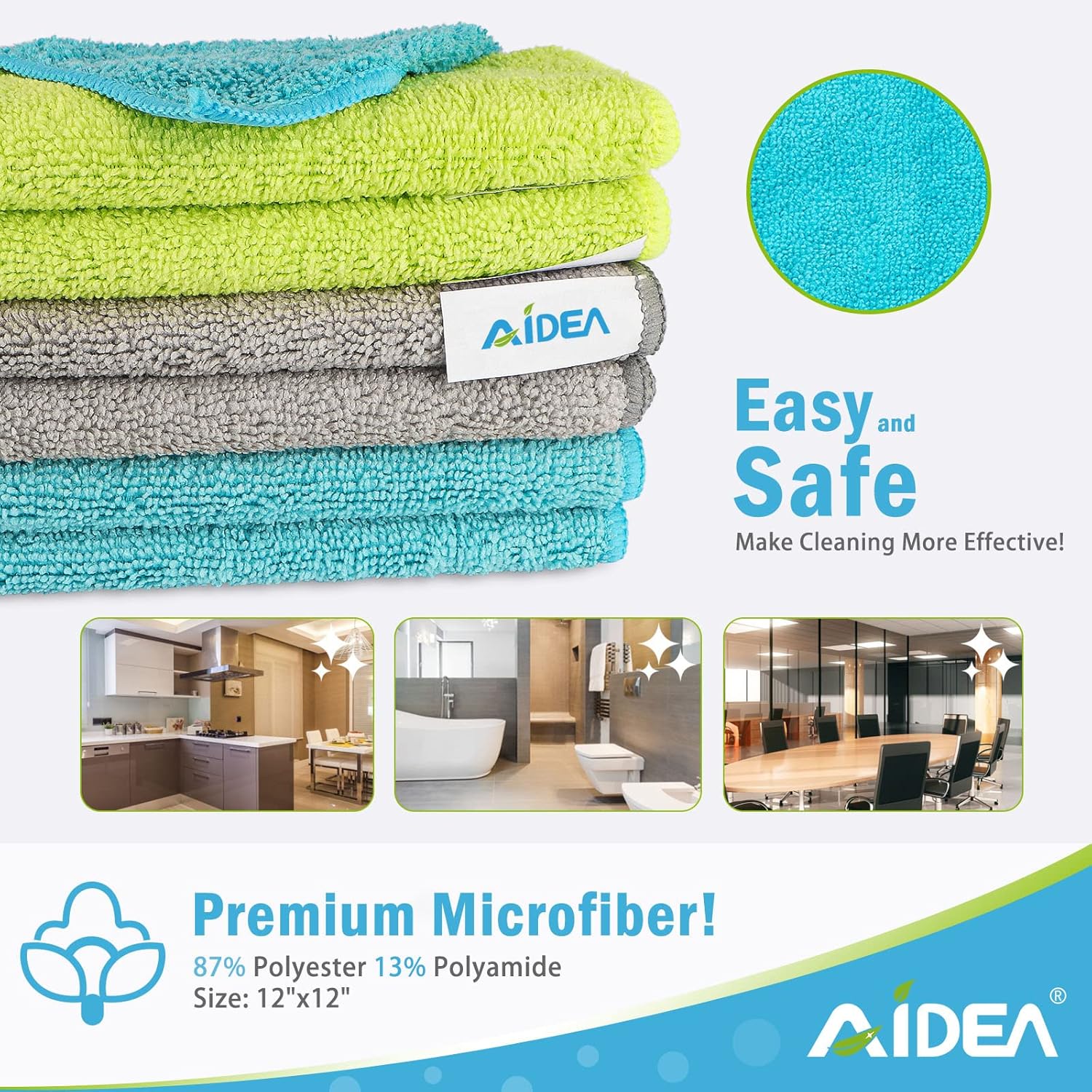Thumbnail 1 de AIDEA Microfiber Cleaning Cloth-50PK