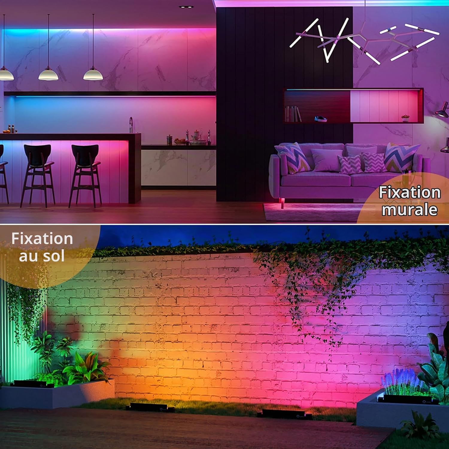 Detalle 1 de Indmird CHX-FL-C-50W RGB-buitenschijnwerper van 50 W met appbediening