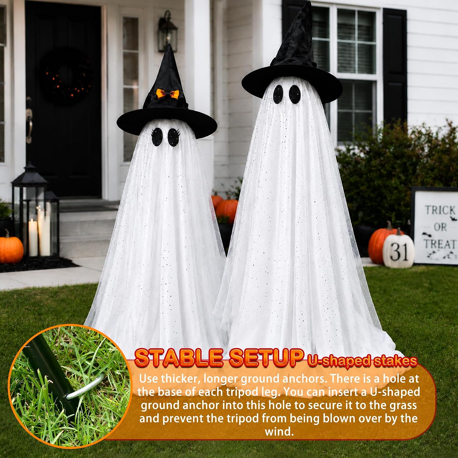 Detalle 2 de Halloween Ghost Decorations 59-Inch