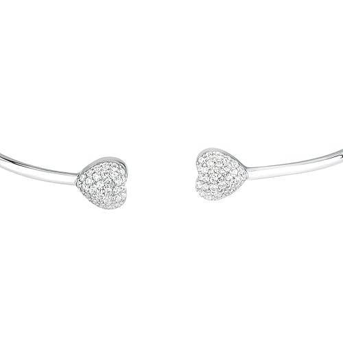 Detalle de Morellato Bracciale Donna in argento 925 riciclato, pavé di zirconi — Collezione NOBILE, Cuore (SAZK06)