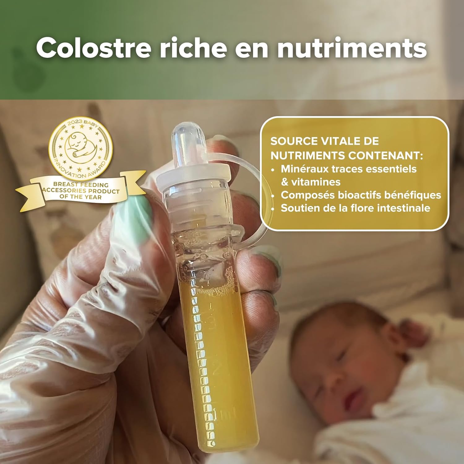Thumbnail 1 de haakaa Kit collecteur de colostrum avec lingette coton et boîte de rangement – prêt à l’emploi, sans BPA, 4 ml (6 pièces)