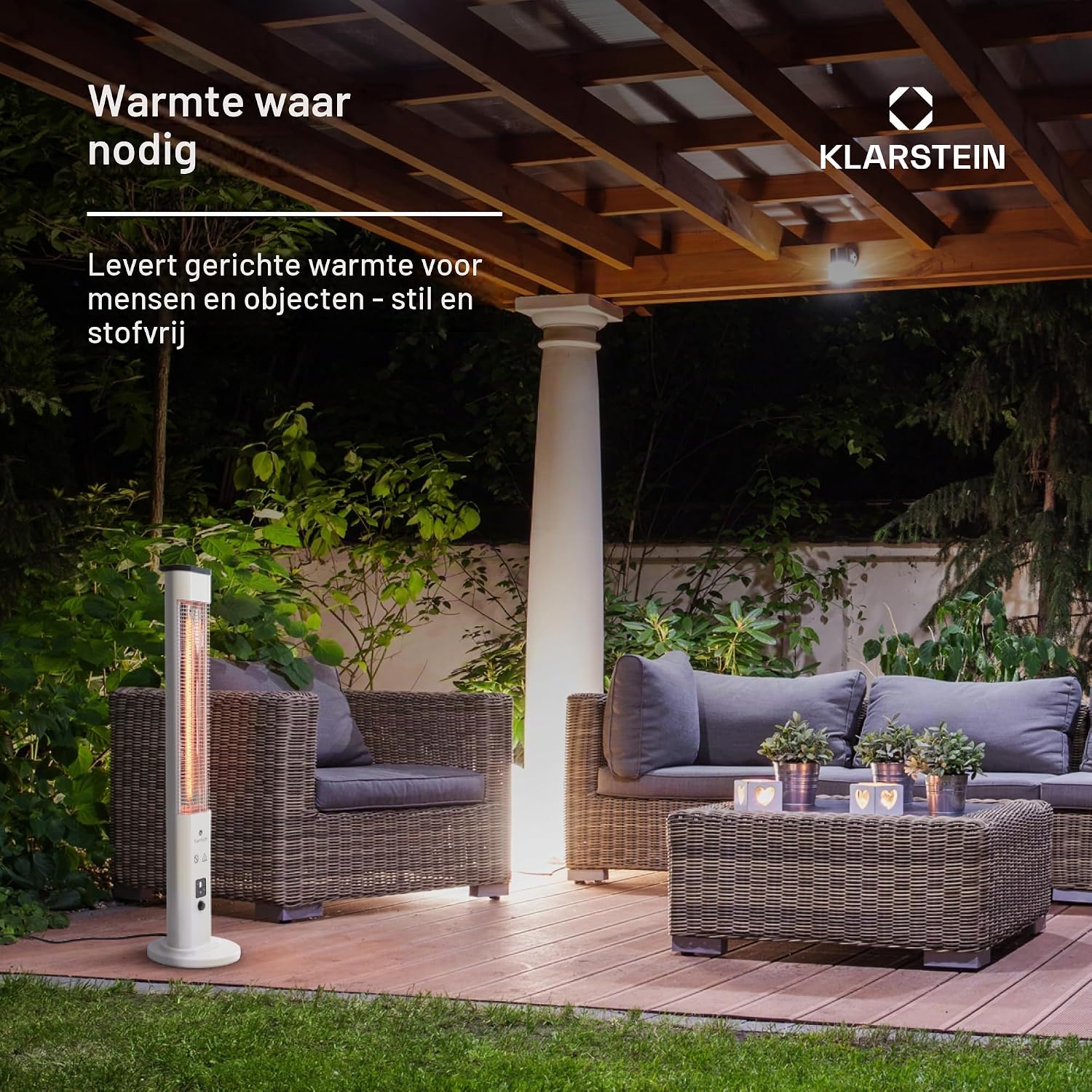 Detalle de blumfeldt 10035096 infraroodverwarming, torenmodel met 3 warmtestanden en kantelbeveiliging
