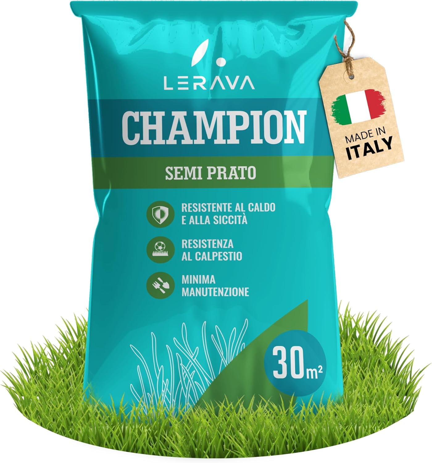 Detalle de LERAVA CHAMPION semi prato (30m²) – Festuca arundinacea di qualità per un prato verde intenso