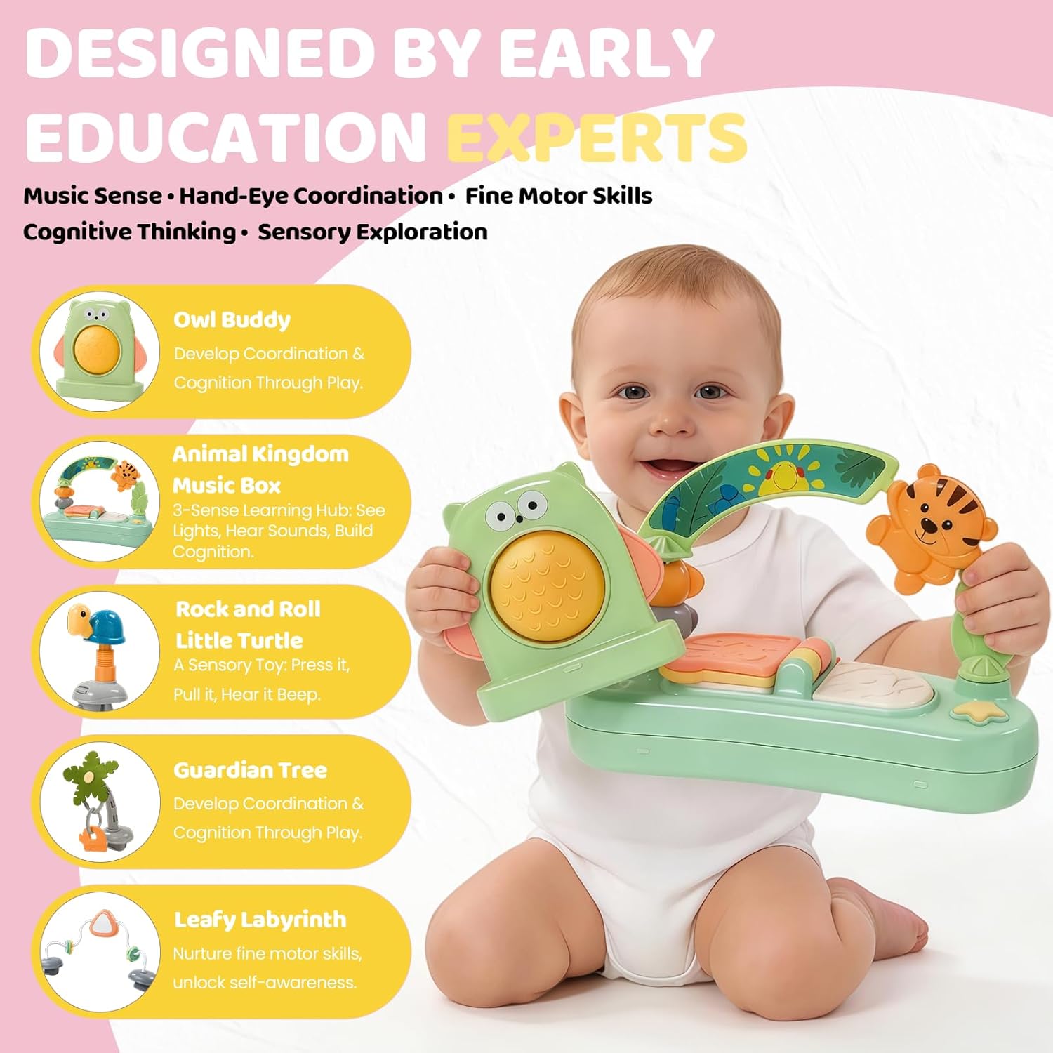 Thumbnail 6 de Time Followers 6-in-1 Baby Activity Center: 6 Stages of Growth in One Pink Center
