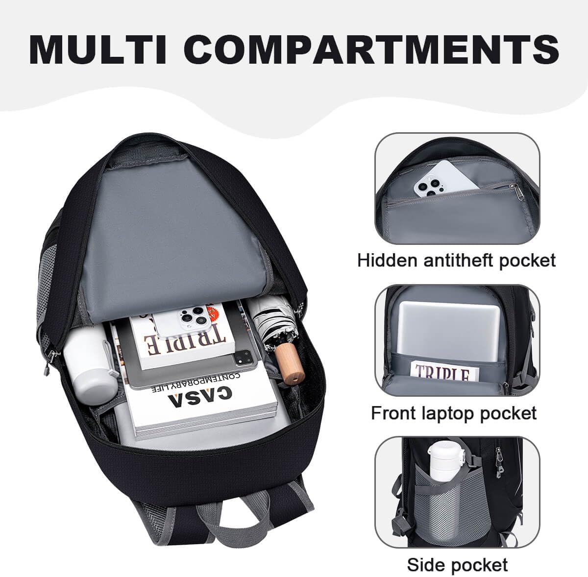 Detalle de MIYCOO Ultra Lightweight Packable Backpack (Waterproof, 35L, Foldable Daypack)