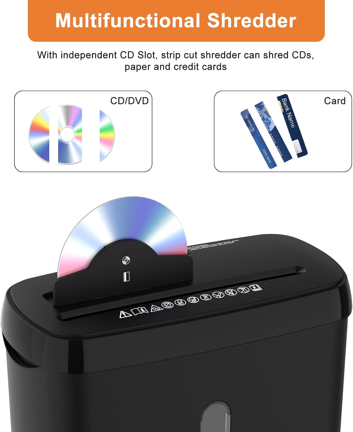 Detalle 2 de Woolsche SD108 Paper Shredder, 10-Sheet Strip Cut, P-2, 3.17-Gallon Basket
