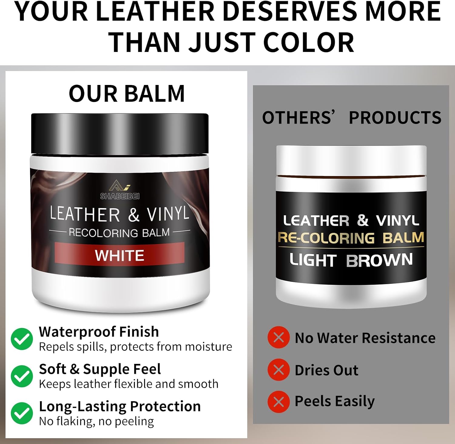 Thumbnail 1 de Leather Recoloring Balm and Scratch Repair Kit — White Leather Restorer for Couches, Car Seats, and More