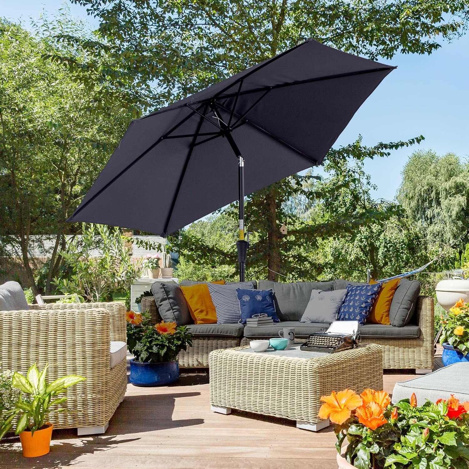 Thumbnail 1 de Outsunny Parasol droit inclinable de jardin Ø2,6 m – aluminium et toile polyester 180 g/m²