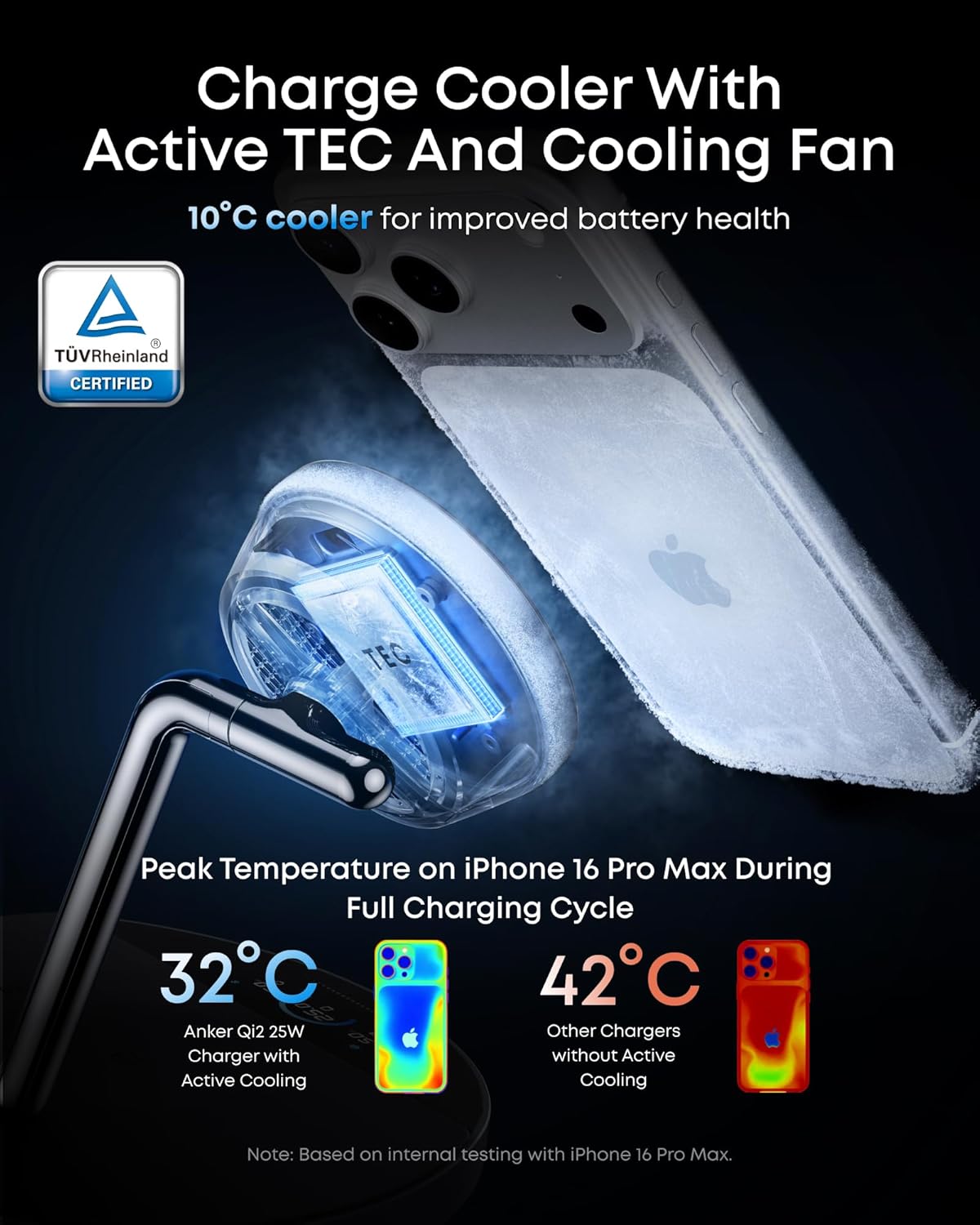 Thumbnail 2 de Anker Prime MagSafe Charger: 3-in-1 Wireless Dock with Live Display and TEC Active Cooling