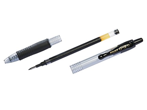 Detalle de Pilot Set di 6 G2 Plus: penne roller gel a scatto, punta media 0,7 mm, ricaricabili – nero
