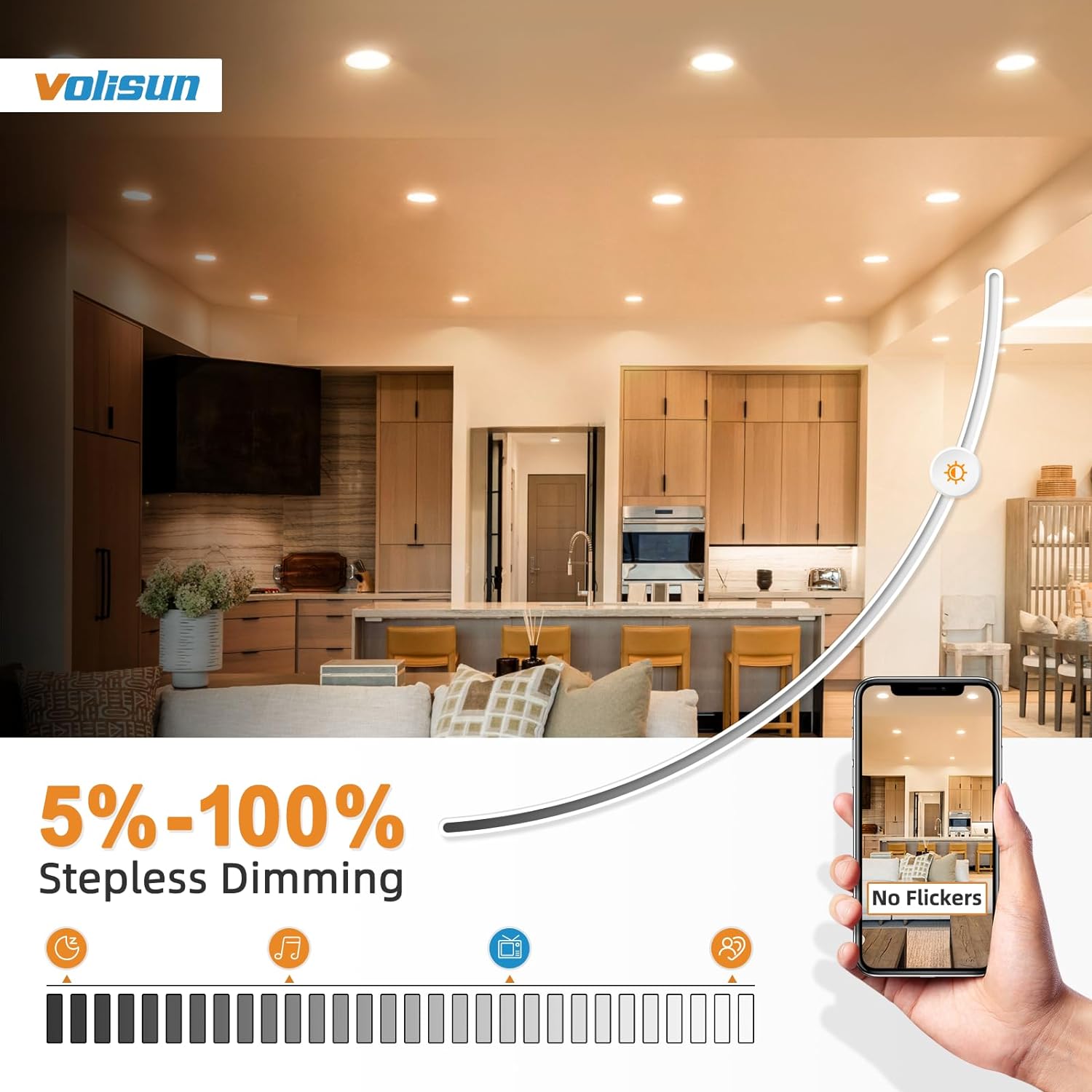 Thumbnail 2 de VOLISUN 24-Pack 6-Inch Recessed Lighting with Junction Box, 5CCT Selectable LED Downlights