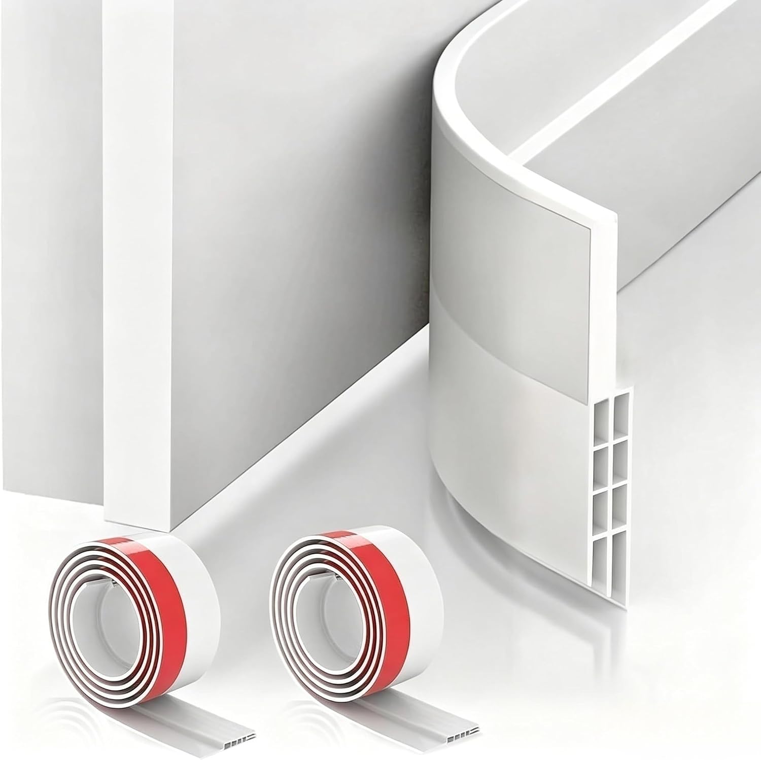 Detalle 2 de LEZQHB 2 Pack Self-Adhesive Door Draft Excluder Strips – 5 cm x 1 m, Black