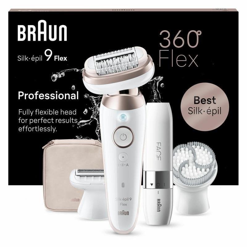 Detalle 2 de Braun Silk-épil 9 Flex 9-360: depiladora recargable húmedo y seco con 40 pinzas