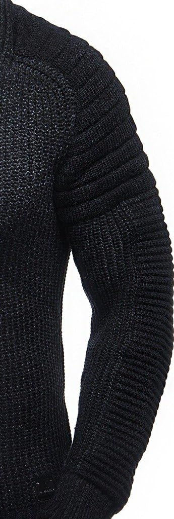 Thumbnail 2 de Leif Nelson LN5225 : pull hoodie en tricot pour homme à col châle