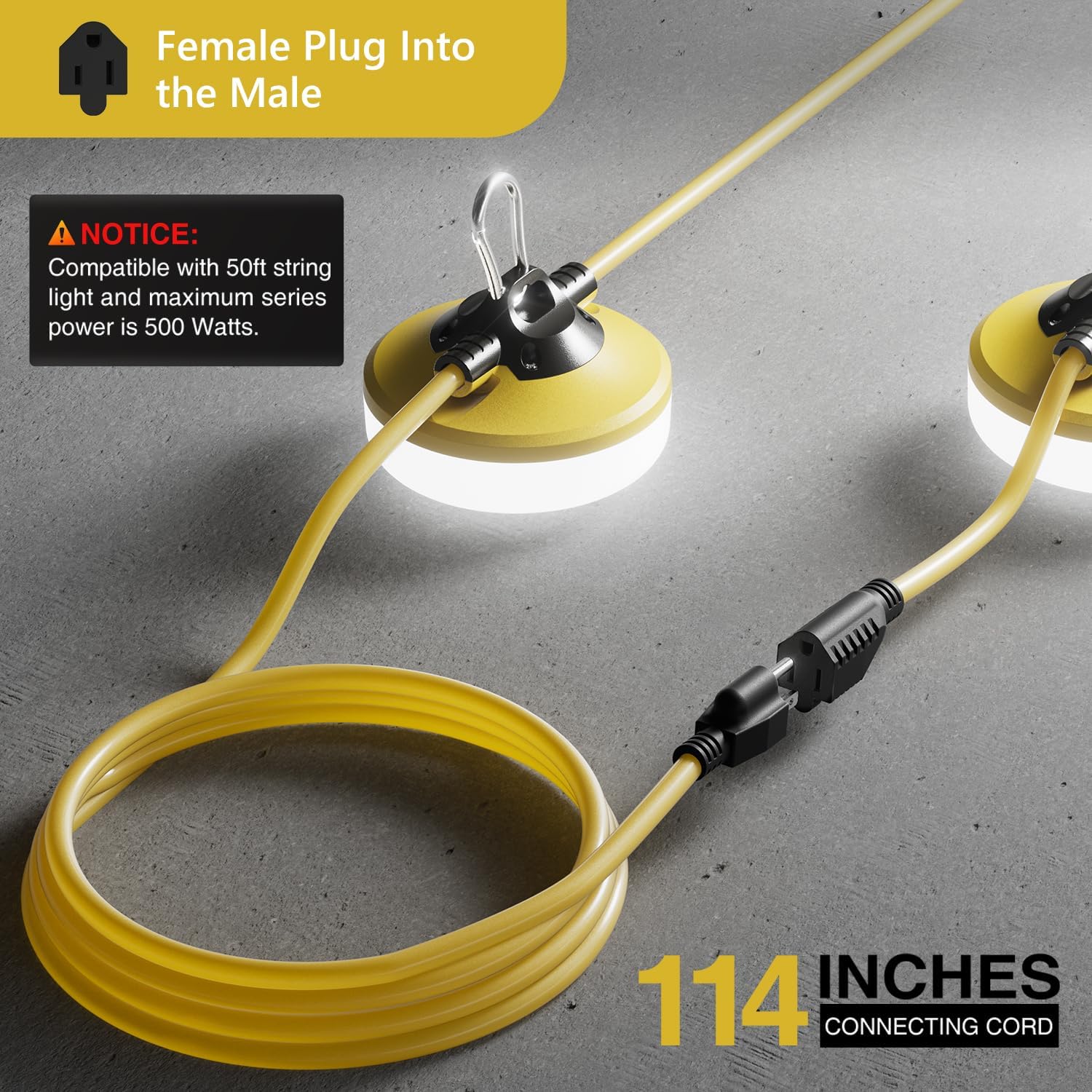 Thumbnail 2 de RUISUN LED Construction String Lights, 100FT, 10,000 lm, 5000K, 100W