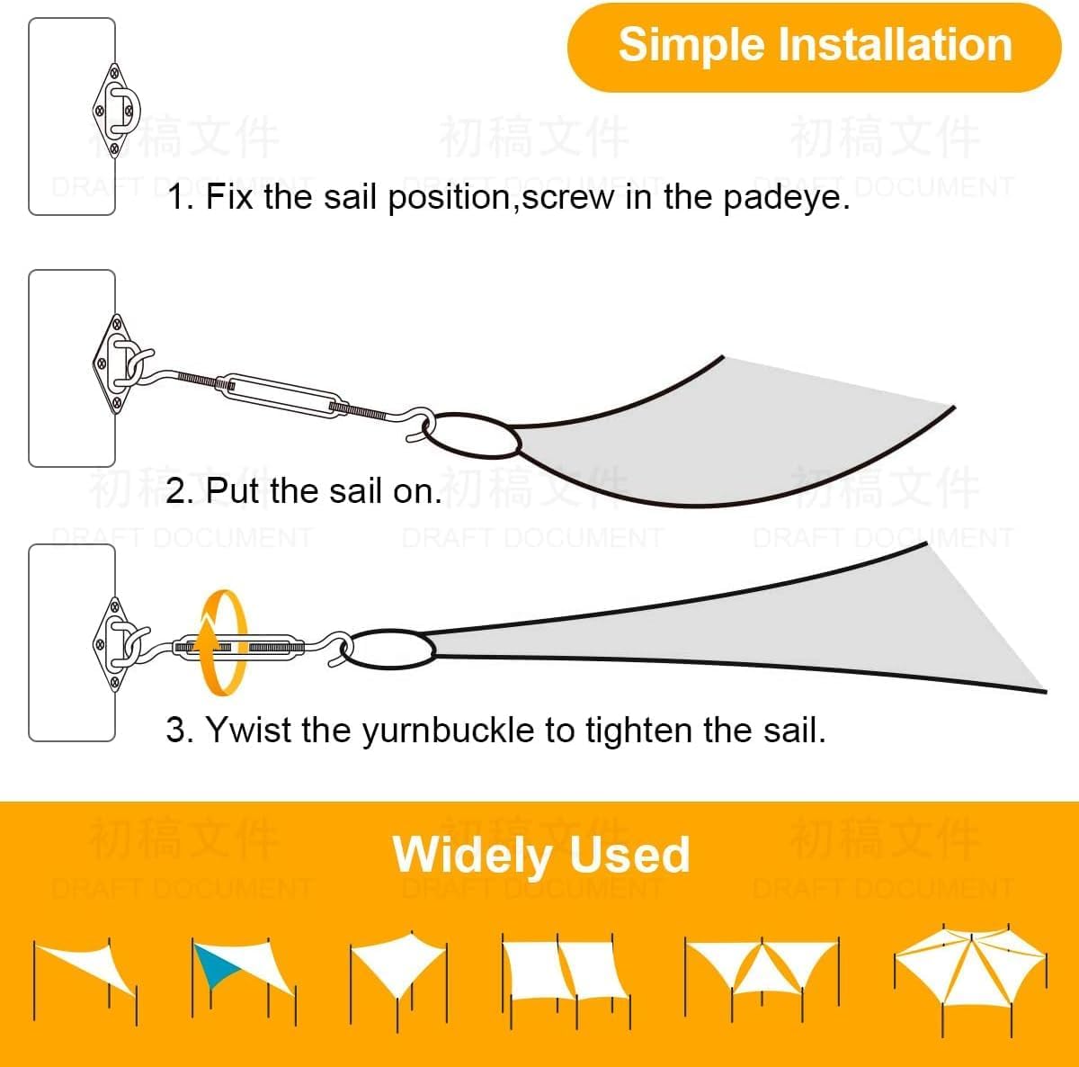 Thumbnail 4 de Morzejar Sonnensegel Befestigung Set M6 (Edelstahl 304) für Dreieck & Quadrat