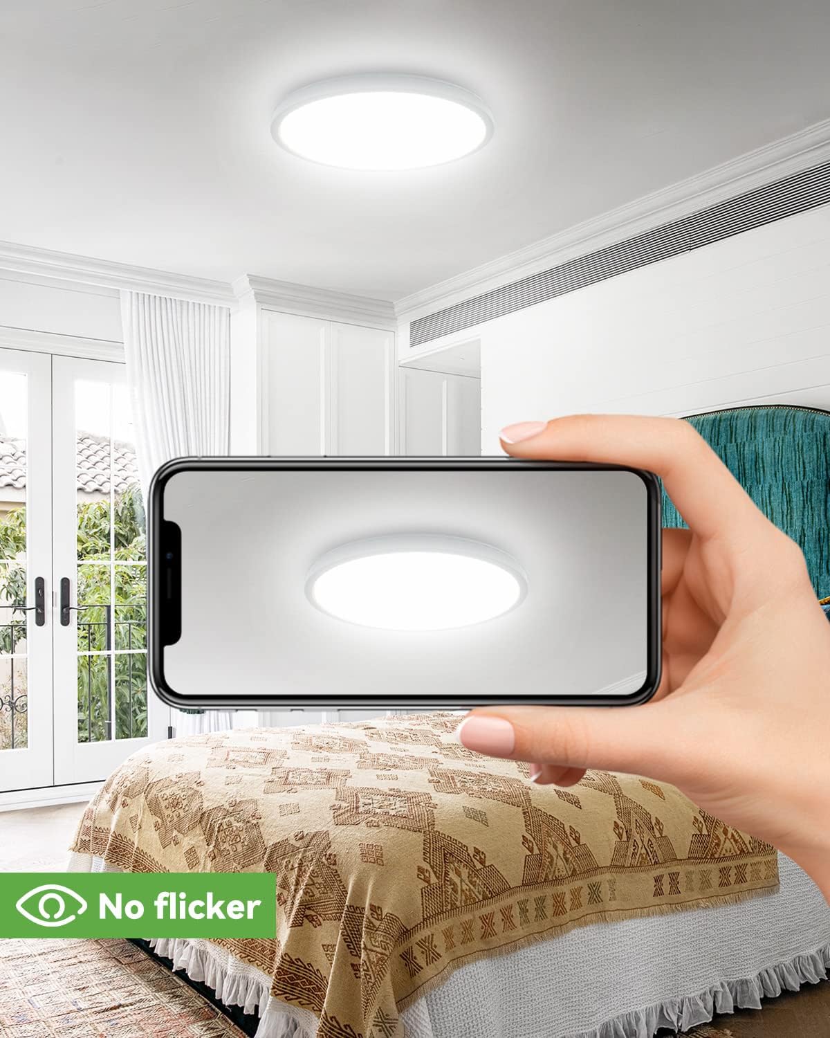 Thumbnail 4 de Zemty 4 Stück LED-Deckenleuchte Flach Ø22 cm, 24W, 2100 lm, 3000K/4500K/6000K
