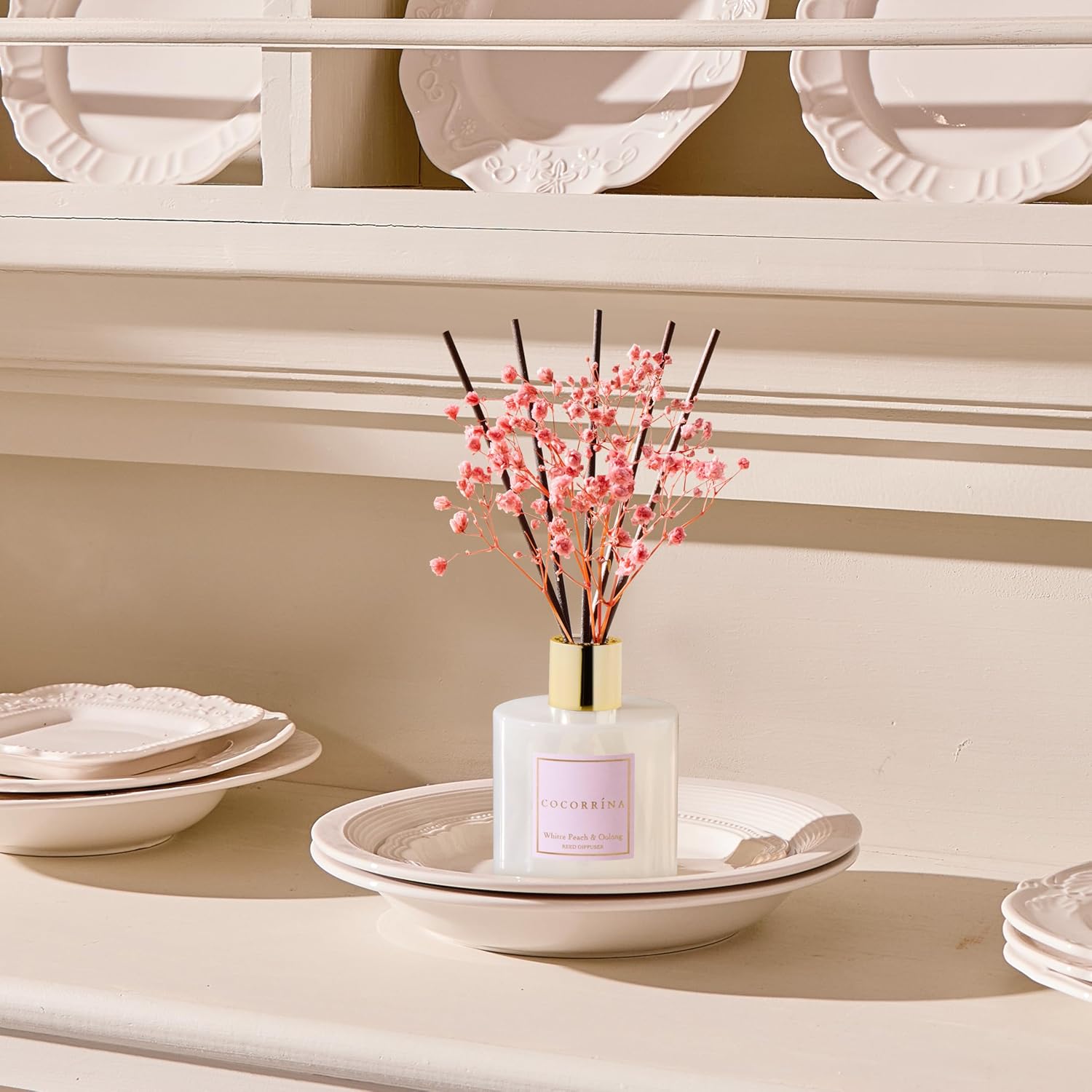 Thumbnail 4 de Cocorrína White Peach & Oolong Reed Diffuser Set (6.7 oz) with 8 Sticks