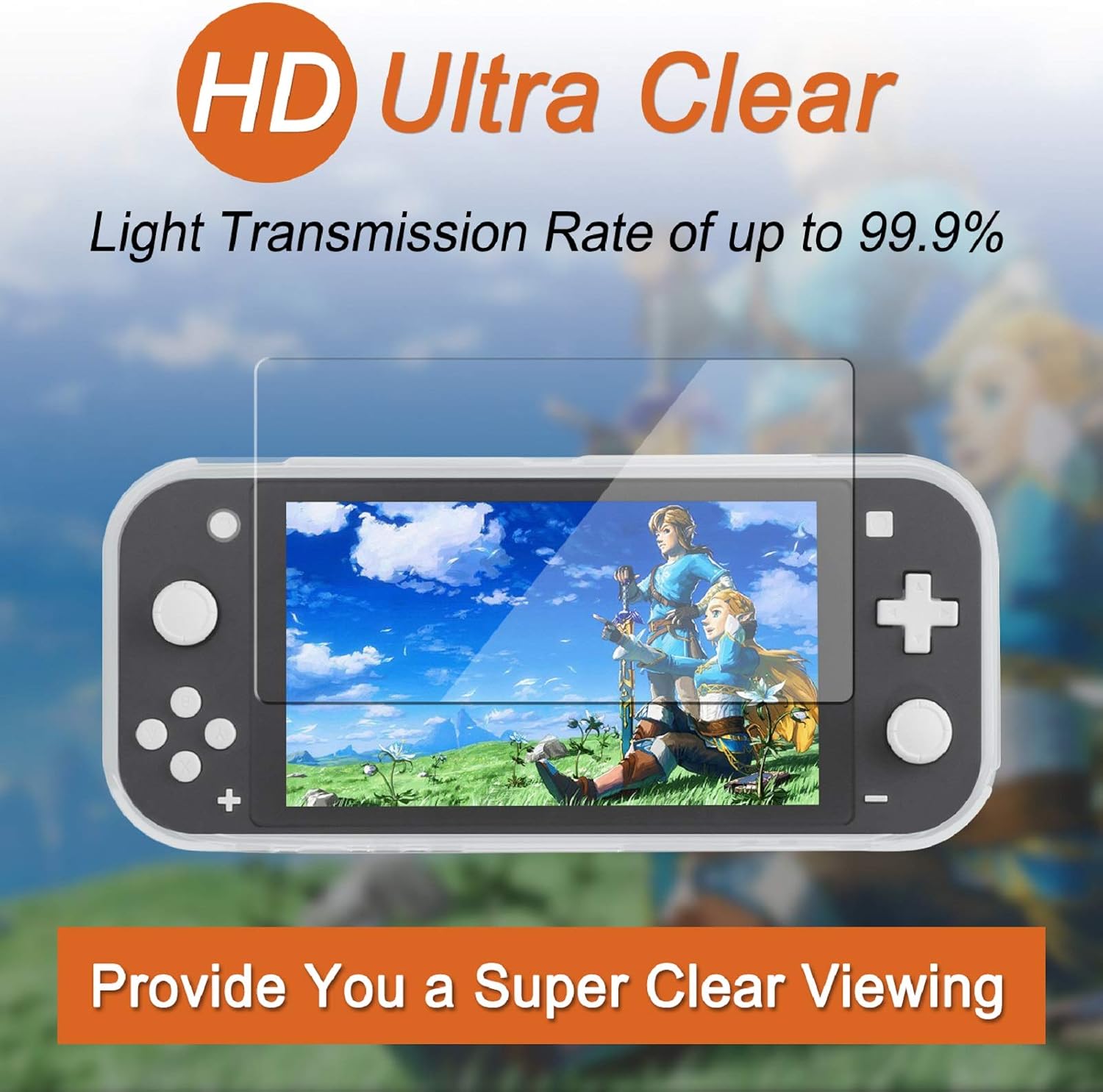 Detalle de REDTRON Protective Case for Nintendo Switch Lite (2019) with TPU Cover, Tempered Glass Screen Protector & Thumb Grip Caps