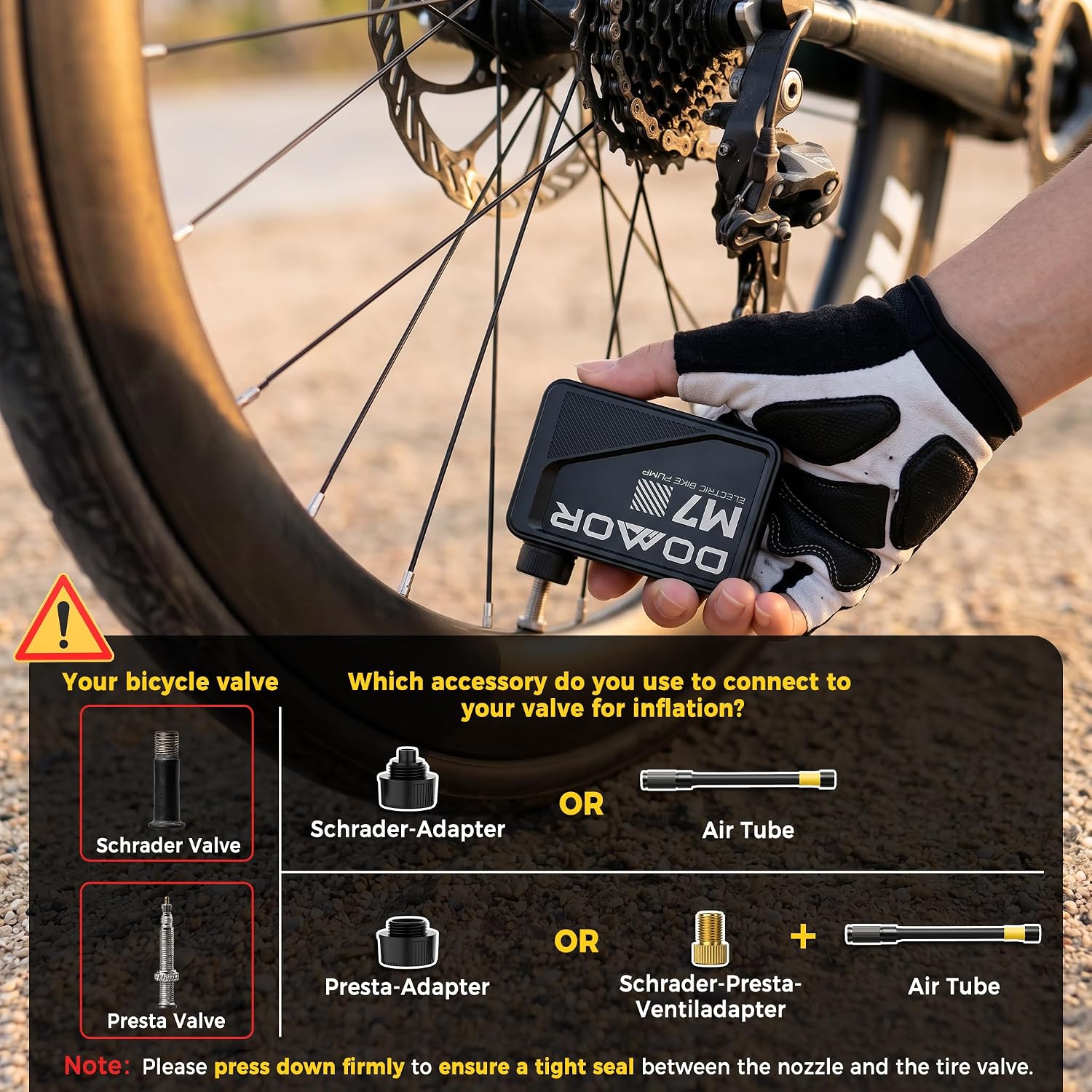 Thumbnail 4 de Mini Bicycle Pump: 120 PSI Electric with Gauge and Auto Stop