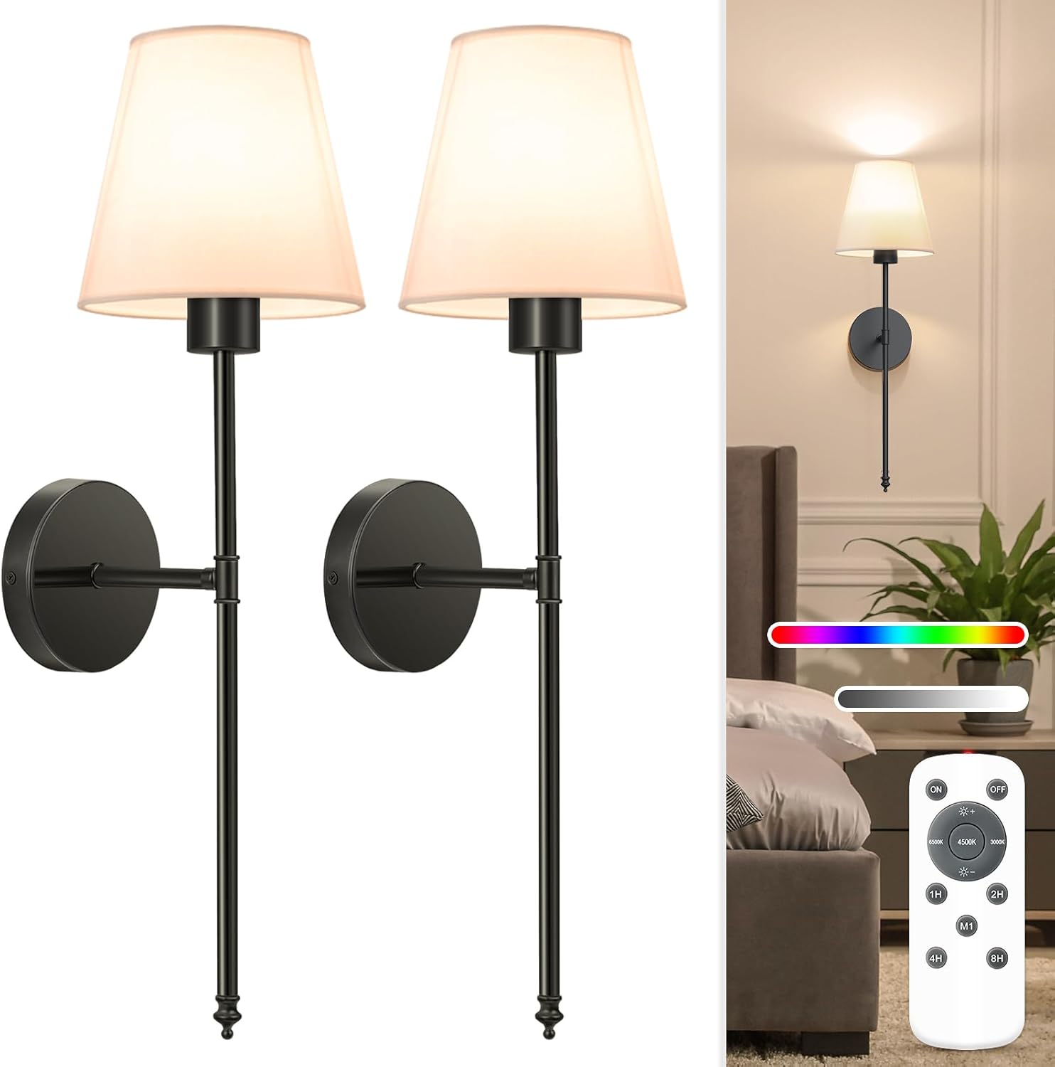 NIORSUN Wall Sconce 5200mAh Black
