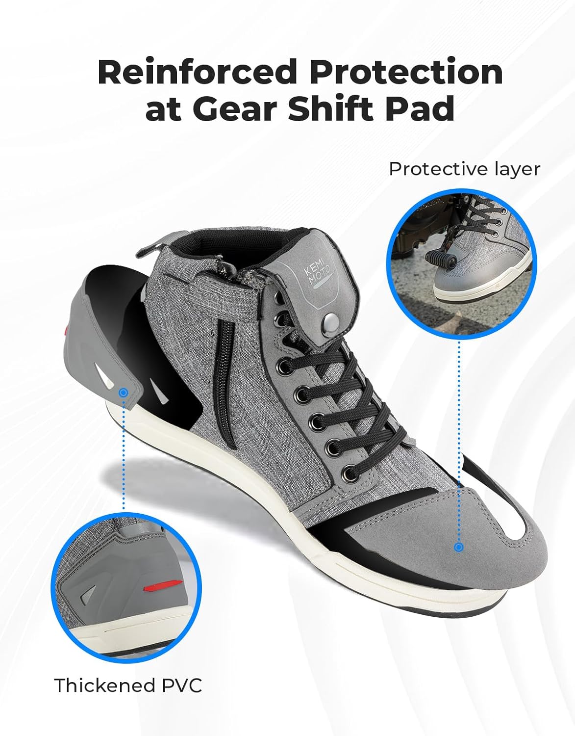 Thumbnail 2 de KEMIMOTO Motorcycle Shoes with Thick Heel Protective Gear: Casual, Anti-Slip Riding Boots for Men