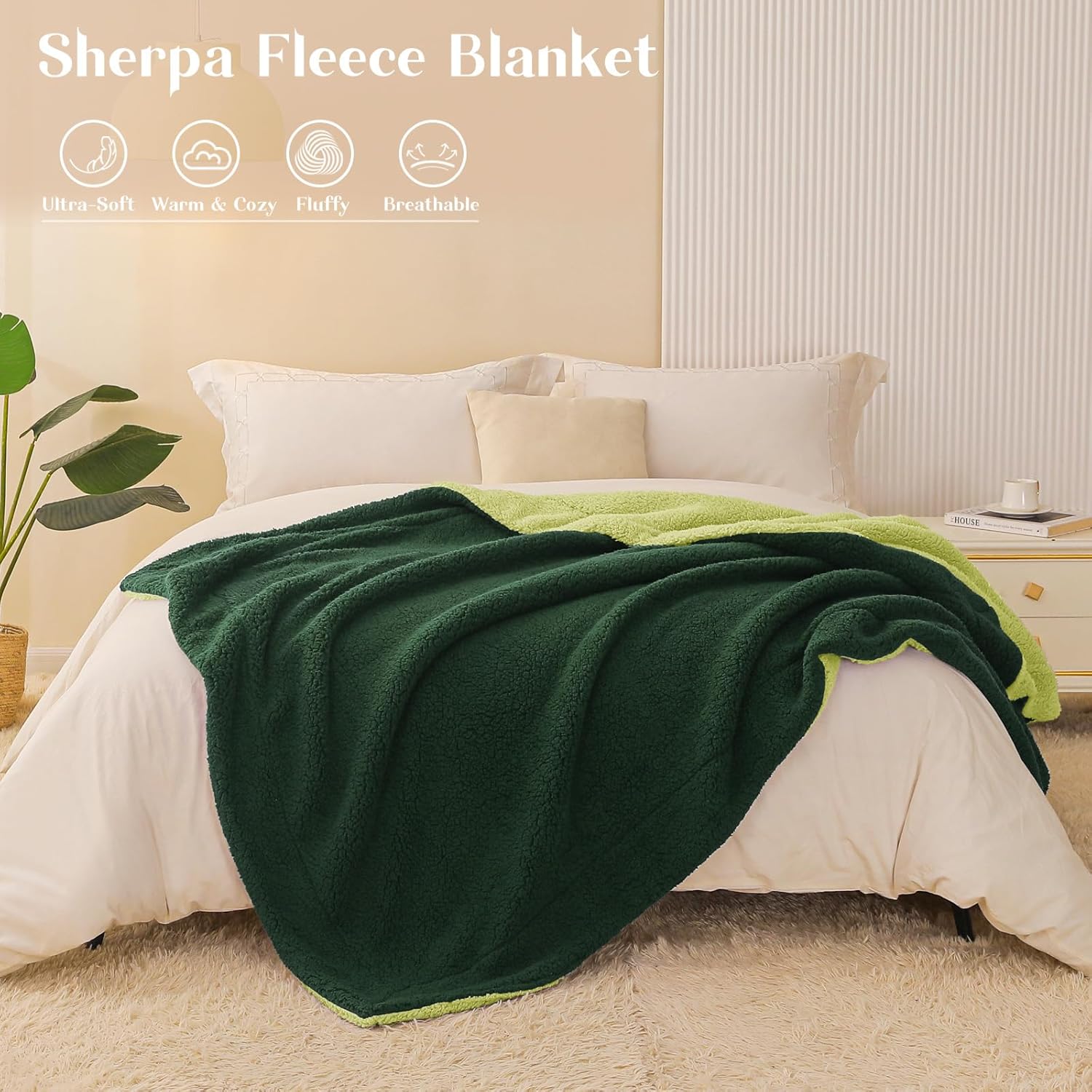 Thumbnail 3 de Exclusivo Mezcla Reversible King Size Sherpa Fleece Blanket