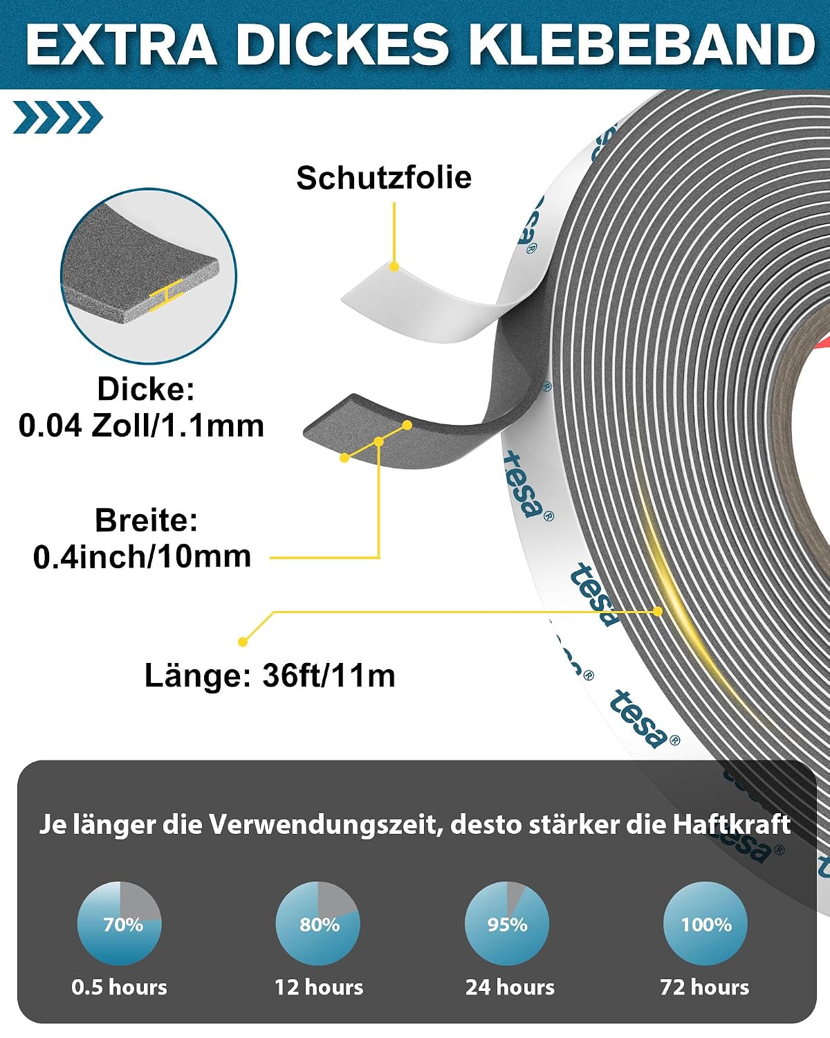 Thumbnail 5 de EMITEVER Doppelseitiges Klebeband 11 m 10 mm