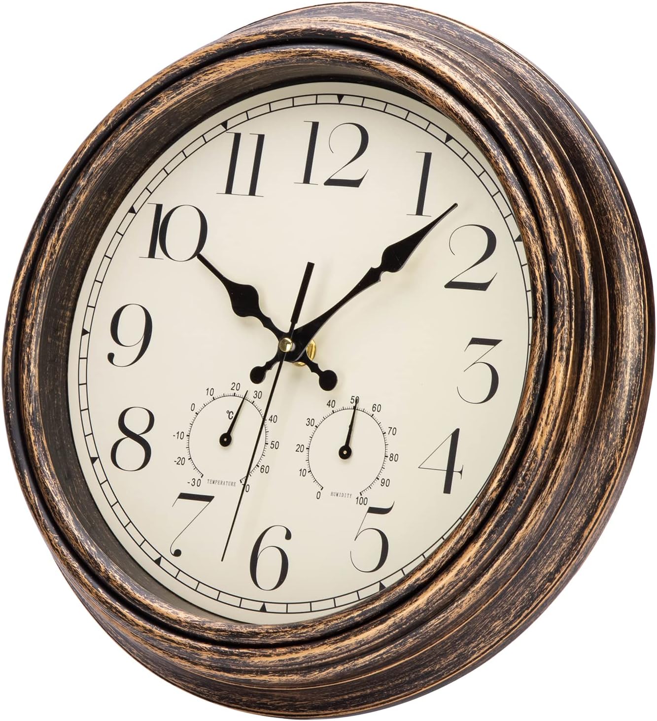 Detalle de ACCSHINE 9938997 väggklocka 30 cm – vintage, tyst med termometer och hygrometer