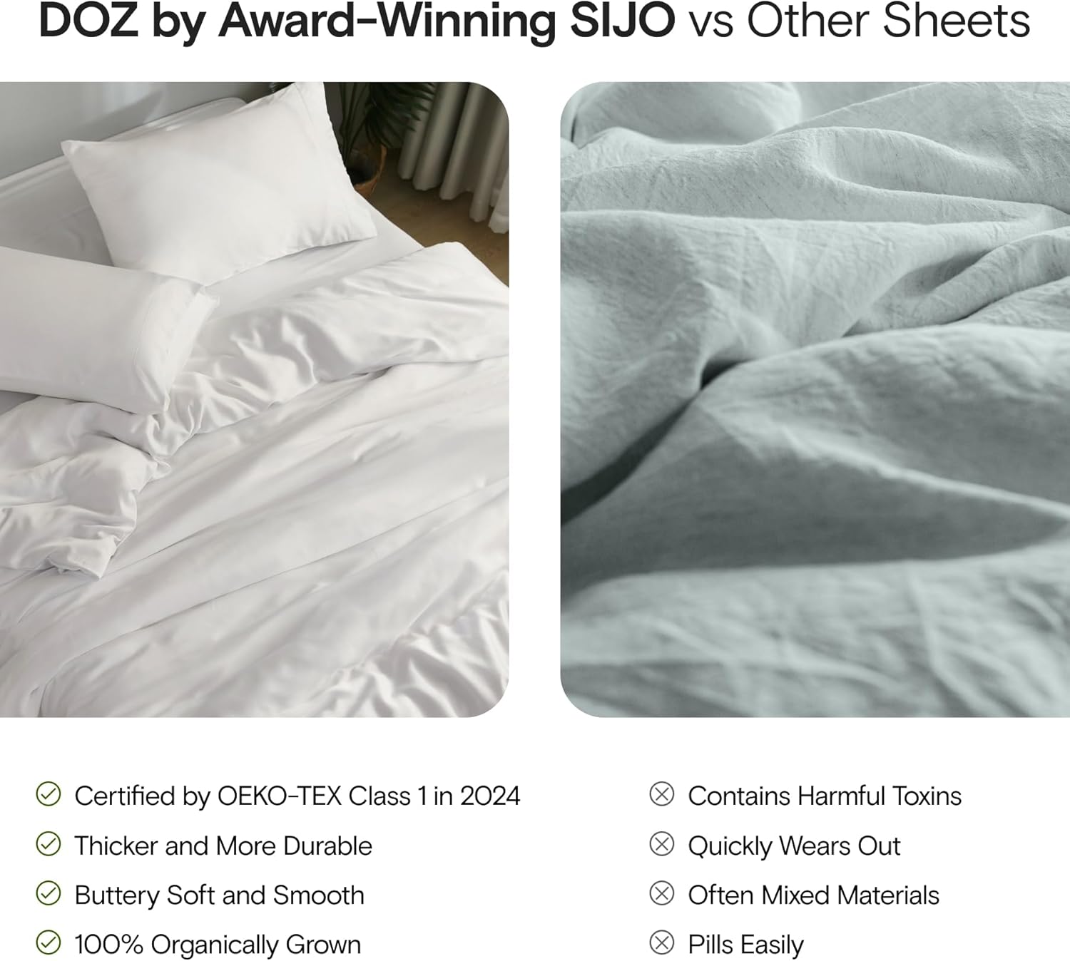 Thumbnail 5 de DOZ by SIJO DOZ Sheet Set (Forest, Queen) — 100% bamboo-derived viscose cooling sheets with deep pockets