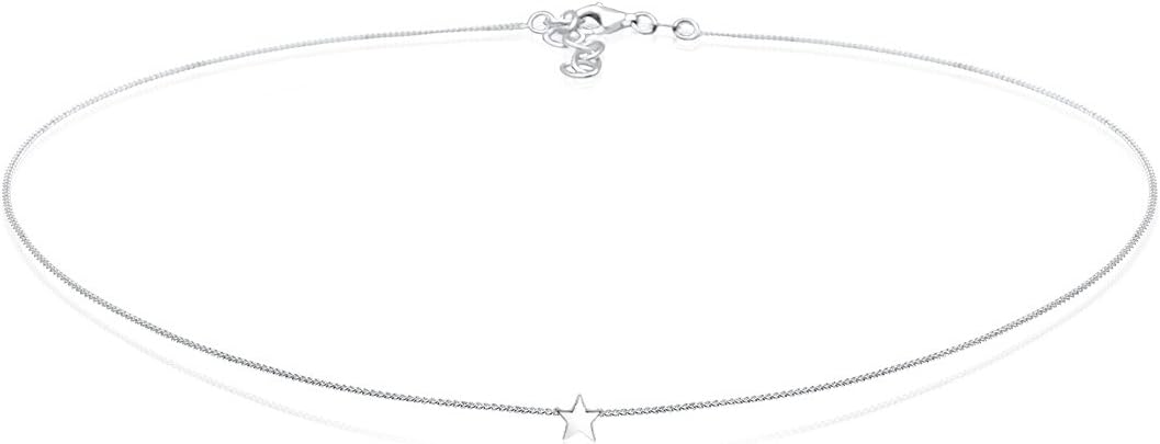 Detalle de Elli Halskette Stern Anhänger 36 cm Silber