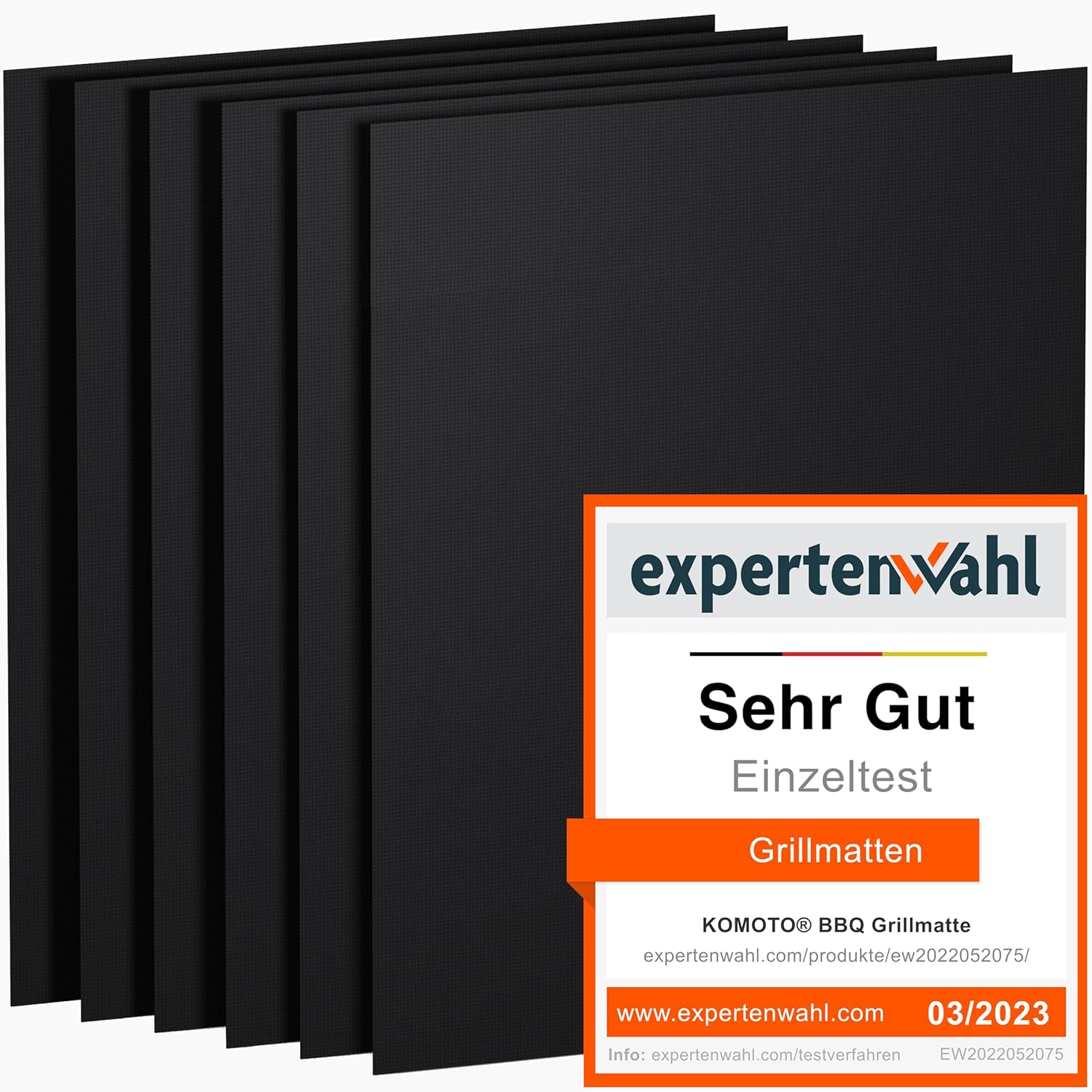 KOMOTO BBQ Grillmatte (6er Set) 50 x 40 cm, extra dick – für Gas- und Holzkohlegrill
