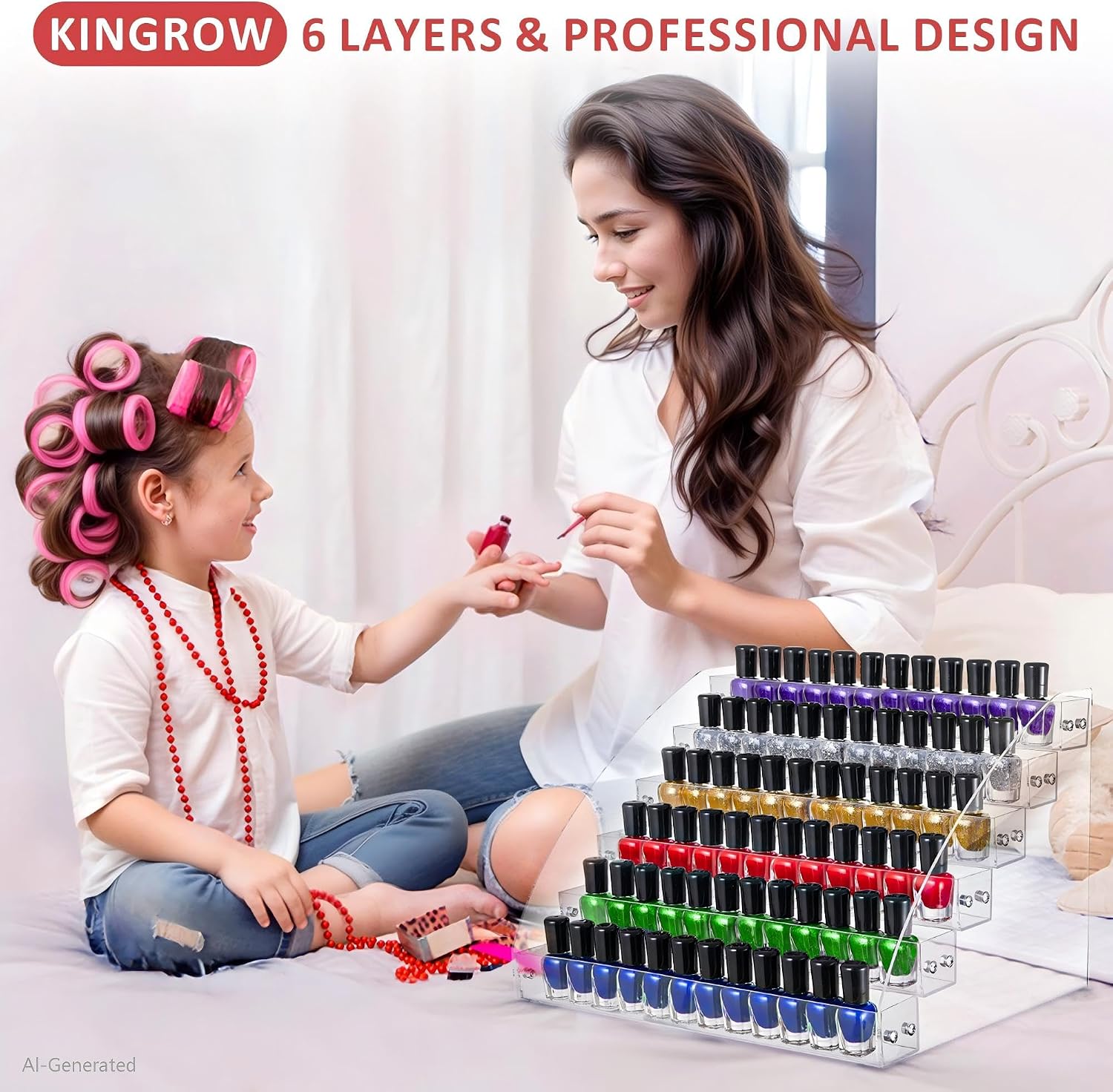 Thumbnail 5 de Kingrow Nail Polish Organizer Rack 6 Layers